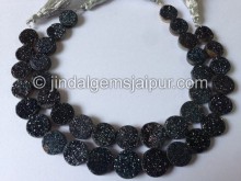 Black Druzy Coin Shape Beads